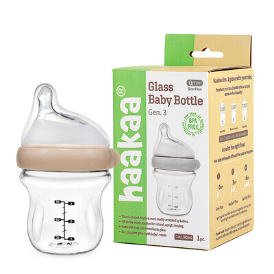 Generation 3 Glass Baby Bottle 90ml (0m+) /180ml (6m+)